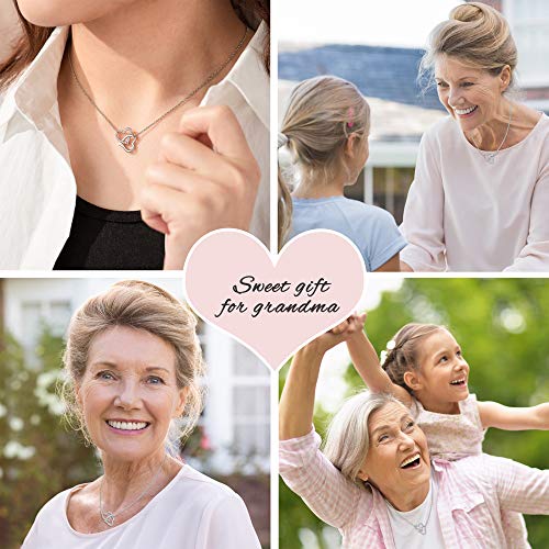 Manven Mothers Day Gifts For Grandma Gifts For Grandma Birthday Gifts Grandma Necklace Nana Gigi Grandmother From Granddaughter Interlocking Heart Necklace #TOP1