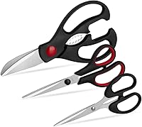 QtoiKce Kitchen Shears Set 3 Pack - Stainless Steel Sharp Multi-Purpose Poultry Utility Scissors for Cooking, Crafts & Home