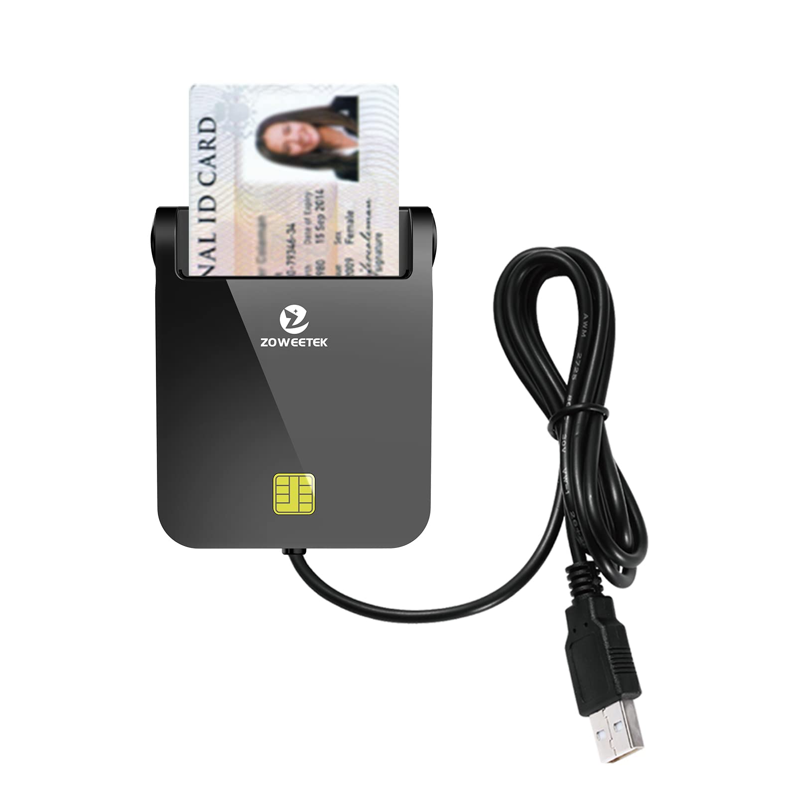 ZOWEETEK Lector dnie electronico con USB,Lector DNI,Compatible con Todas Las Tarjetas de DNI