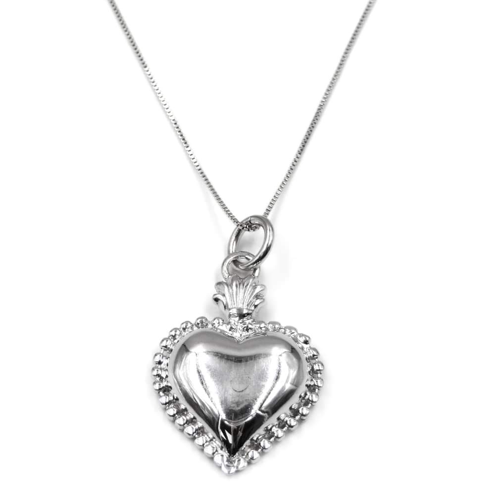 Collana con Sacro Cuore in Argento 925 Personalizzabile