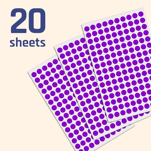 Image of Pack of 3000 10 mm Adhesive Dots Purple Dots Stickers