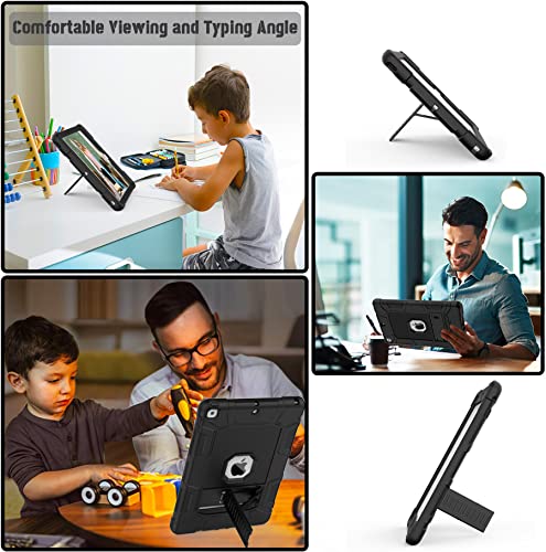 Rantice iPad 9th Generation Case, iPad 8th Generation Case, iPad 7th Generation Case, Hybrid Shockproof Rugged Drop Protective Case with Kickstand for iPad 10.2'' (Black) - Image 7