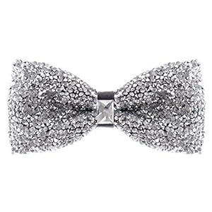 Rhinestone Bow Ties for Men – Pre Tied Sequin Bowties with Adjustable Length – Huge Variety Colors Available