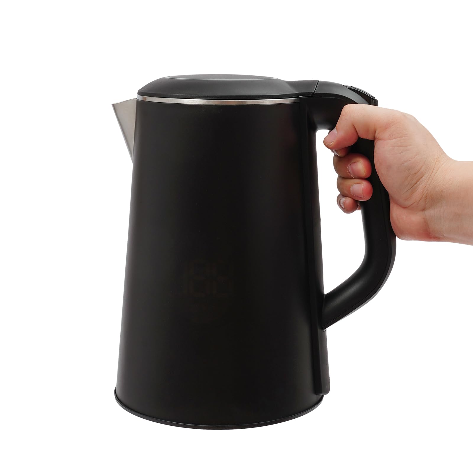 Czajnik elektryczny ze stali nierdzewnej, 1,6 l, regulacja temperatury 45-100°C, z funkcją utrzymania ciepła LED, wyświetlacz Cool Touch, szybkie nagrzewanie, 1500 W, czajnik elektryczny