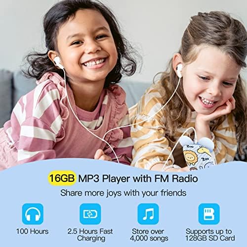 RUIZU Bluetooth MP3 Player for Kids, Cartoon Zoo Portable Music Player 16GB, Child MP3 Player with Speaker, FM Radio, Voice Recorder, Stopwatch, Pedometer, Support Micro SD Card up to 128GB 6 51q7GkhLE3L. AC