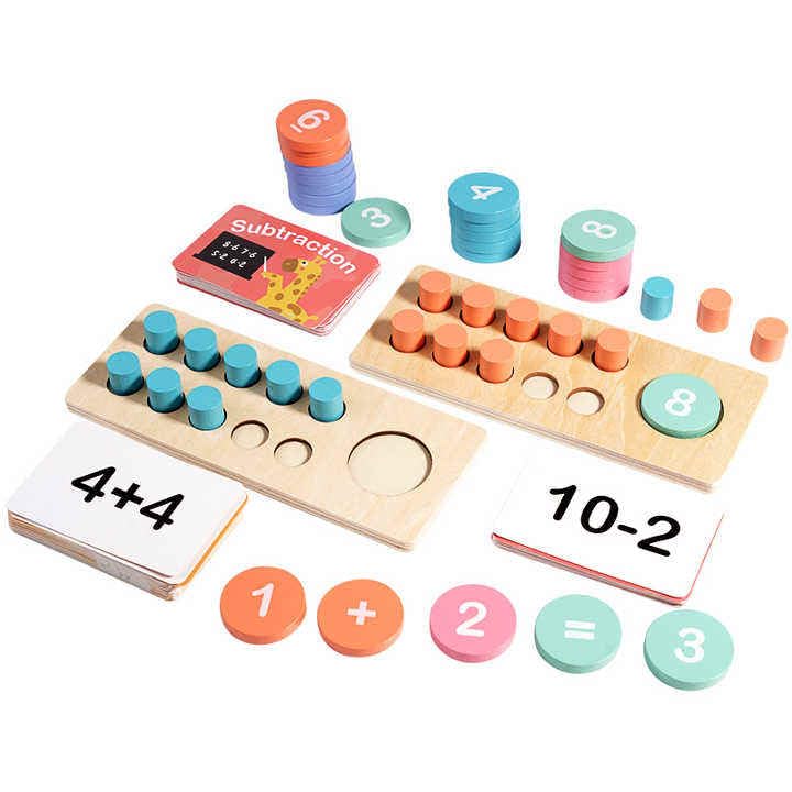 MARA BOMMAI® Wooden Ten Frame Math Learning Toy | Montessori Counting & Number Recognition Set for Kids | Educational Addition & Subtraction Toy for Preschoolers | STEM Math Manipulative for 3+ Years - Image 4 thumbnail