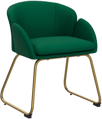 Miniatura 4 de Yaheetech Sillón de terciopelo en forma de flor silla lateral moderna con patas de metal dorado para sala de estar vestidor dormitorio oficina en