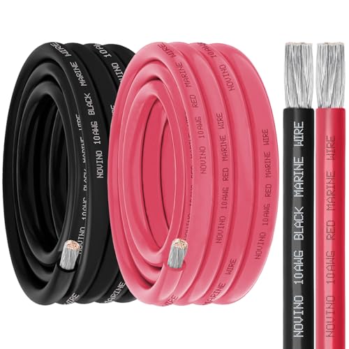 10 Gauge Marine Wire,10 AWG Marine Grade Wire,10 Gauge 10FT Red &amp;10FT Black