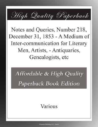 Notes and Queries, Number 218, December 31, 1853