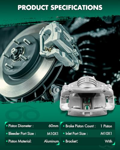 Image of SCITOO Front Passenger Side Disc Brake Caliper 18B4647 Compatible For Chevy For Classic 2004-2005,For Oldsmobile For Cutlass 1997-1999,For Pontiac For Grand Am 1999-2005,With Bracket 1PC