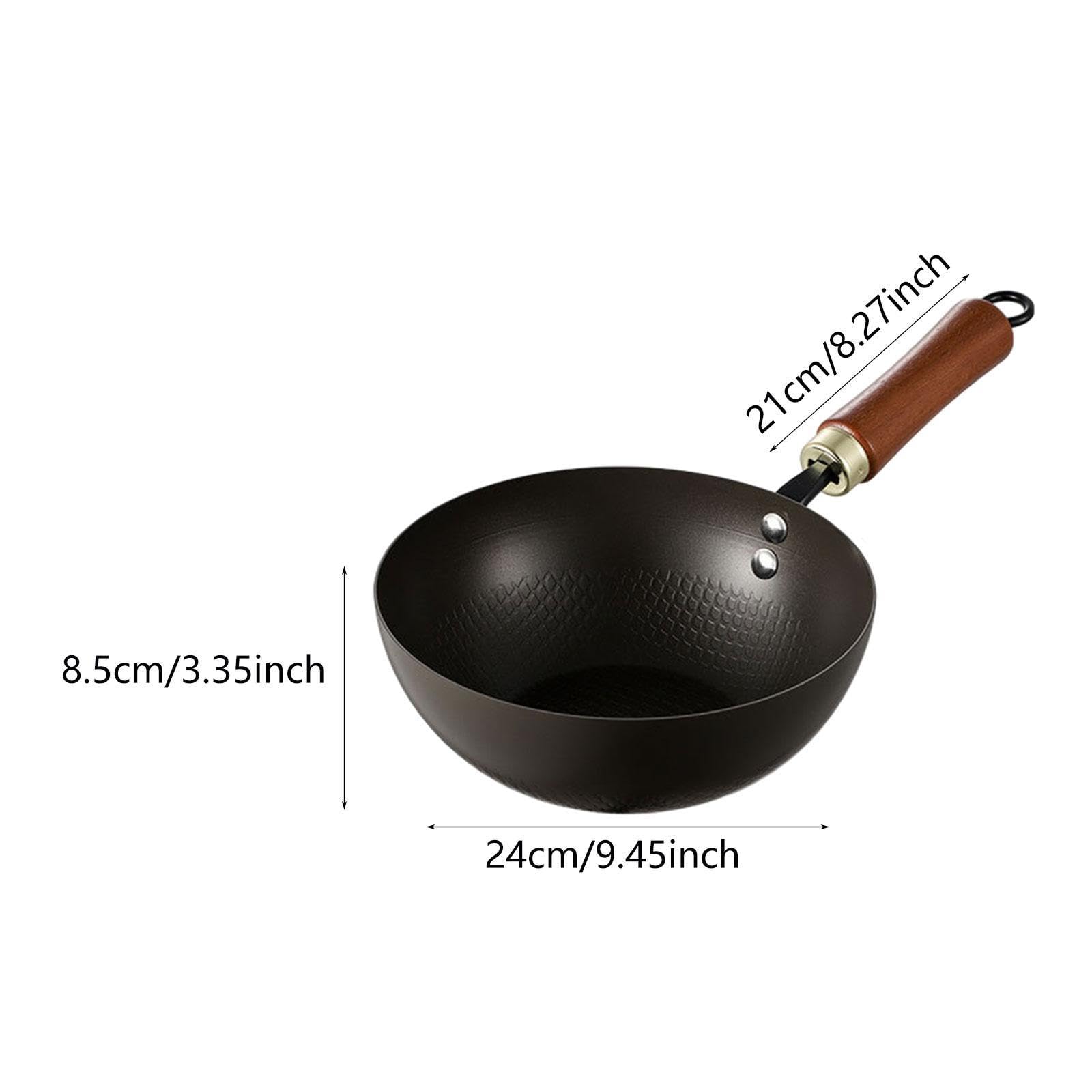 Amazon | SiaBiced ノンスティック 中華鍋 木製ハンドル付き 小さい鉄