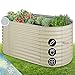 Produktbild blumfeldt Hochbeet aus Metall, Wetterfestes Stahlblech-Hochbeet für Balkon & Garten, Rostfreies Hochbeet Oval, Freistehende Hochbeete 160x80x80 cm, 804L Pflanzkübel Groß für Blumen, Obst, Gemüse