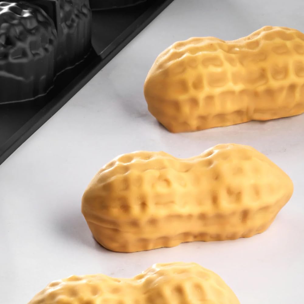 Pavoni Molde de silicona Peanut PX43132 profesional con 12 cavidades de 120 ml para porciones individuales, mousse, entremets y postres modernos, silicona antiadherente, fabricado en Italia, 30 x 40