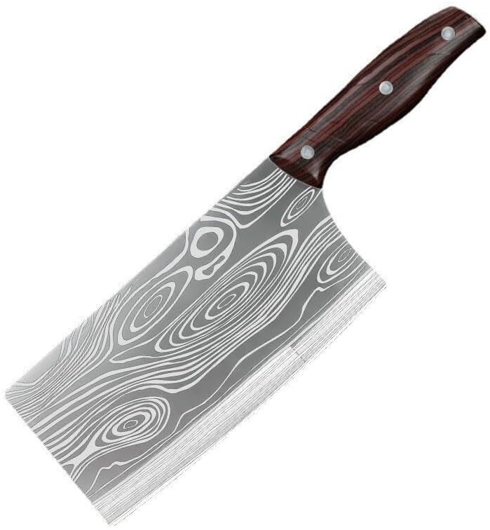 Meat Cleaver,Cleaver Knife 7 Inch Stainless Steel Chopping Knife Kitchen Chopping Dual-purpose Knife Household Meat Slicing Knife Sharp Blade