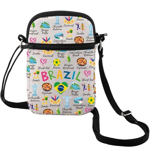 MEIKIUP Bolsa de lona brasileira, bolsa de referência brasileira, presente para amantes do Brasil, bolsa de turista e lembrança, Brasil Cb