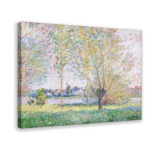 Toile The Willows Claude Monet avec cadre de suspension de qualité