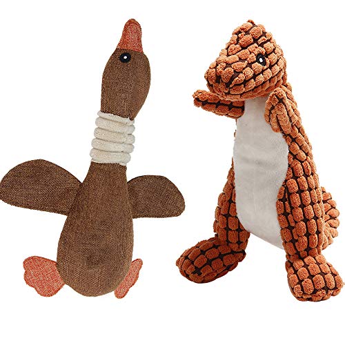 Vivi Bear Chien grinçant Jouets Farce Chien en Peluche Mignon Jouets en Peluche mâcher Jouets sans Danger et Non Toxique Jouet pour Petit Chien Moyen Animaux 2 Pack