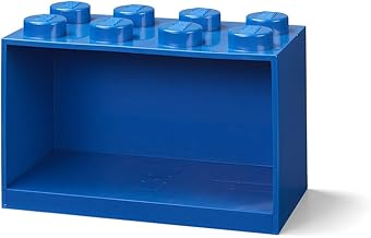 ROOM Copenhagen, Lego Brick Shelf Box - Stackable or Mountable Storage Compartment - 8 Stud, Blue