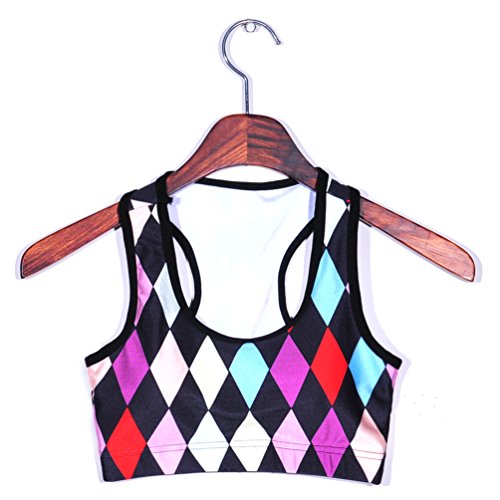 Image of Sister Amy Women's Aerobics Gym Dance Yoga Vest Printed Sports Bra Top Vest