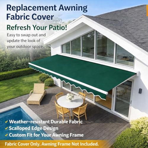 Toile de rechange pour auvent rétractable imperméable - Bâche de protection extérieure - 7