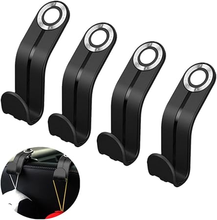 Amazon Ben Jack 車のフック Abs車用シートフック カー用品 便利グッズ 車用荷物フック 荷物掛け 車 フック 車用 ミニフック カーゴフック 車内収納 多機能 車載 フック 携帯ホルダー 車載ホルダー 車用収納フック 傘掛け 簡単取付 4個 シルバー ポケット ケース
