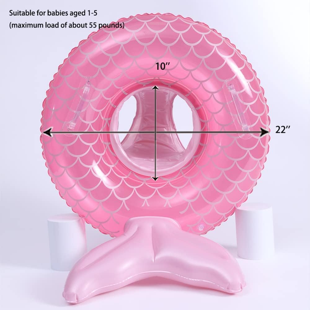 Baby Swimming Float Swim Ring Cute Floaties with Seat and Handle Pool Floats Toys Fun Water Raft Lounge Party Supplies for Infant Toddler Kids Children