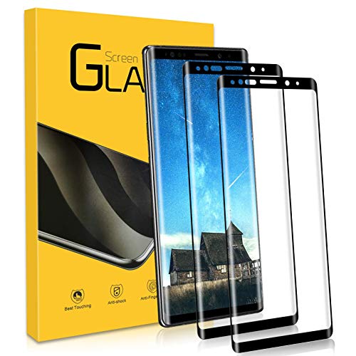 Protector Pantalla para Samsung Galaxy Note 9,[2 Piezas HD Cristal Templado]Toque 3D/Cubierta Completa 3D/Dureza 9H/Anti-Arañazos para Samsung Galaxy Note 9 Vidrio Templado película Protectora -Negro