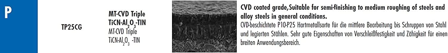 KATOOL Plaque réversible CNMG 120408 - Plaque polyvalente pour acier, VA, alliages spéciaux et aluminium - Plaques de découpe réversibles avec revêtement ISO (CNMG120404)