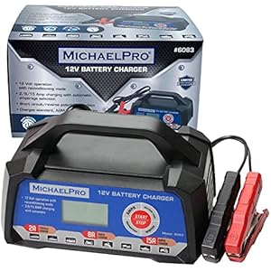 MichaelPro Automotive Smart Battery Charger - 12V 2/8/15A Automatic Trickle Quick Rapid Charging & Maintainer for Auto Car