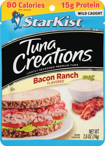 Image of StarKist Tuna Creations Bacon Ranch Pouch (2.6 oz - 2 Pack) Wild Caught, High Protein Shelf Stable Seafood, Gluten Free, Soy Free, Kosher, No Draining, Ready to Eat for Salads and Sandwiches