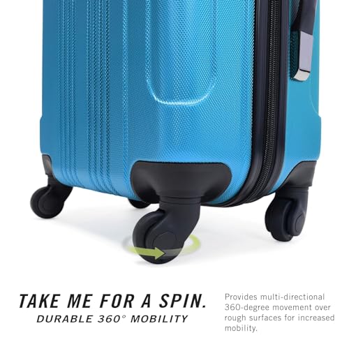 Image of Kenneth Cole REACTION Out of Bounds Lightweight Hardshell 4-Wheel Spinner Luggage, Teal, 20-Inch Carry On