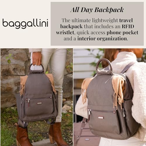 Baggallini All Day Backpack with RFID Phone Wristlet - Lightweight Travel Backpack for Women2