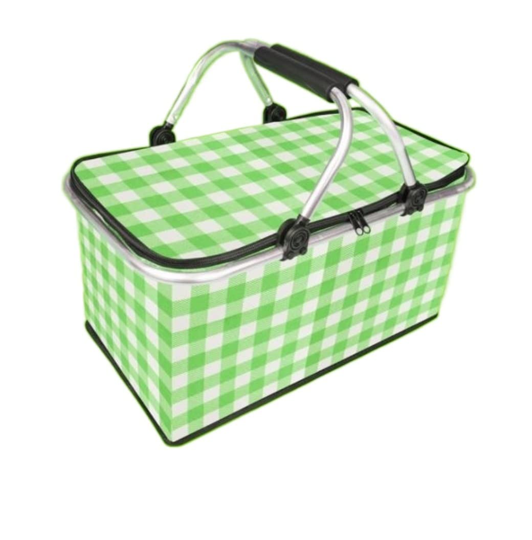 Cestino da Picnic Feste Borsa Termica Isolata Cestino da Picnic Pieghevole Portatile A Prova di Perdite per Scaldavivande Gita all’Aperto(Grün)