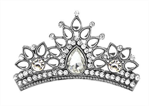 storeindya Thanksgiving gifts Crown Tiara For Women Girls Prom Queen Bridal Pageant Birthday Princess Headband Comb Pin Rhinestone Faux Crystal (WHITE)