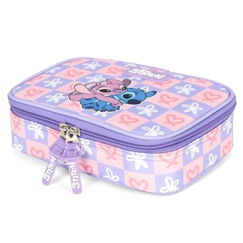 Estojo Escolar Infantil 100 Pens Stitch by Luxcel Ref 47743 (LILAS)