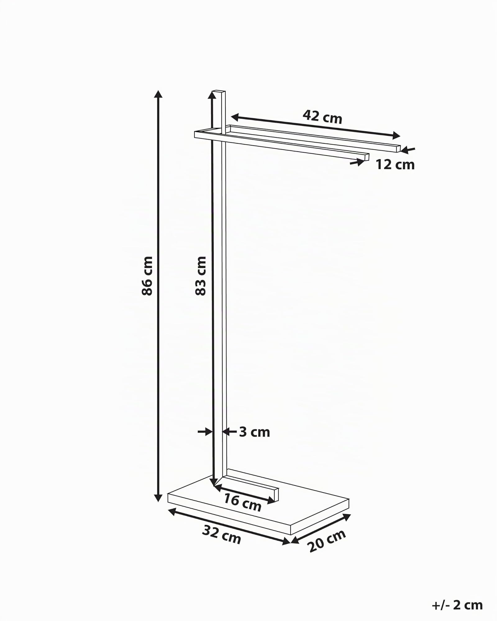 Porte Serviettes Design sur Pied 2 Barres en Acier Couleur Argent Chromé Aspect Chic pour Salle de Bain Contemporaine Beliani