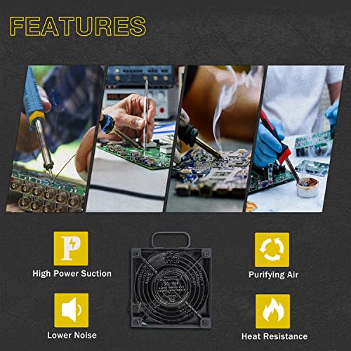 Image of KOTTO Solder Smoke Absorber Remover Fume Extractor Smoke Prevention Absorber DIY Working Fan for Soldering Station (Black)