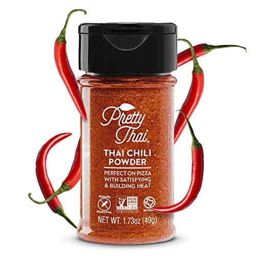 Pretty Thai Chili Powder – 2.7oz I Chili Seasoning Mix with Dried Thai Chili Flakes, Asian Cooking Spices for Authentic Thai Food, Add Heat without Overpowering the Palate, Spice Level 4.5 out of 5