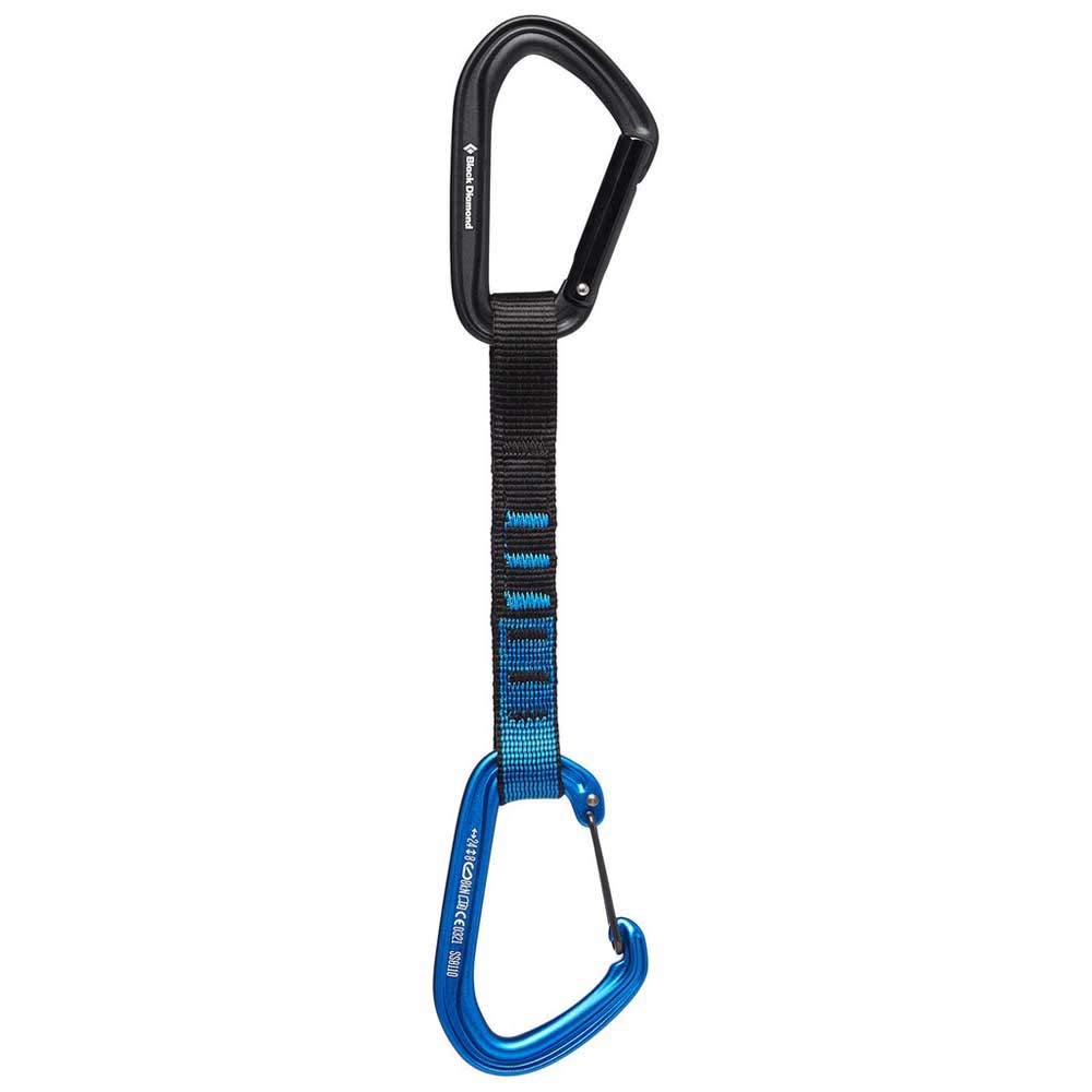 BLACK DIAMOND HotForge Hybrid Quickdraw | Keylock Straight & Bent Gate Carabiners | Durable Nylon Dogbone | Sport & Trad Rock Climbing Draw