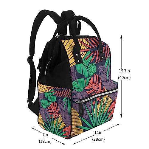 Sac à couches multicolore à motif de feuilles tropicales - 2