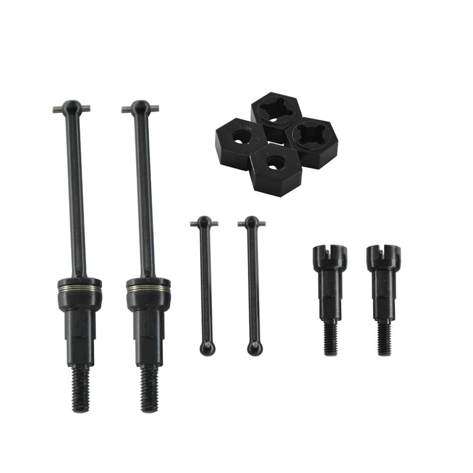 XBERSTAR Upgrade Parts for ARRMA 1/14 Mojave GROM RC Front Rear Drive Shaft Swing Arm Steering Cup Set (Black Drive Shaft)