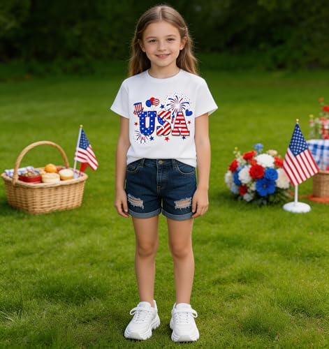 Grils Boys 4th of July Shirt USA Shirt American Flag Shirt Fourth of July Shirts Independence Day Patriotic Tees Tops — view 3