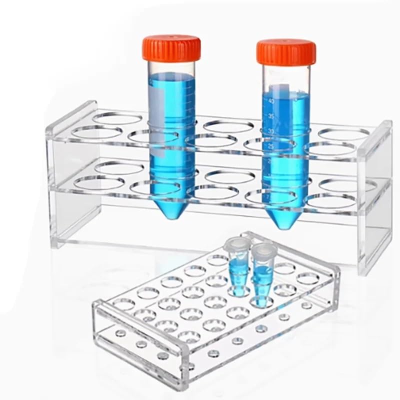 Gradilla for tubos centrífugos de plexiglás - Soporte for tubos de ensayo de un solo orificio for 1,5 ml a 100 ml - Capacidad de 8, 10, 18, 24 orificios -1 ud.(0.5ml 40 holes)
