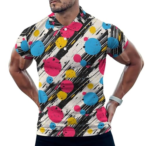 Polo de golf homme manches courtes imprimé doux confortable et sec