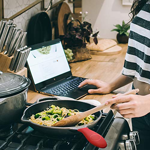 Hushtong Silicone Hot Handle Holder, Pot Holders Cover Removable Rubber Heat Resistant Potholder Silicone Pot Handle Sleeve For Cast Iron Skillets Aluminum Cookware Metal Frying Pans Handles (4 Pcs) #TOP6