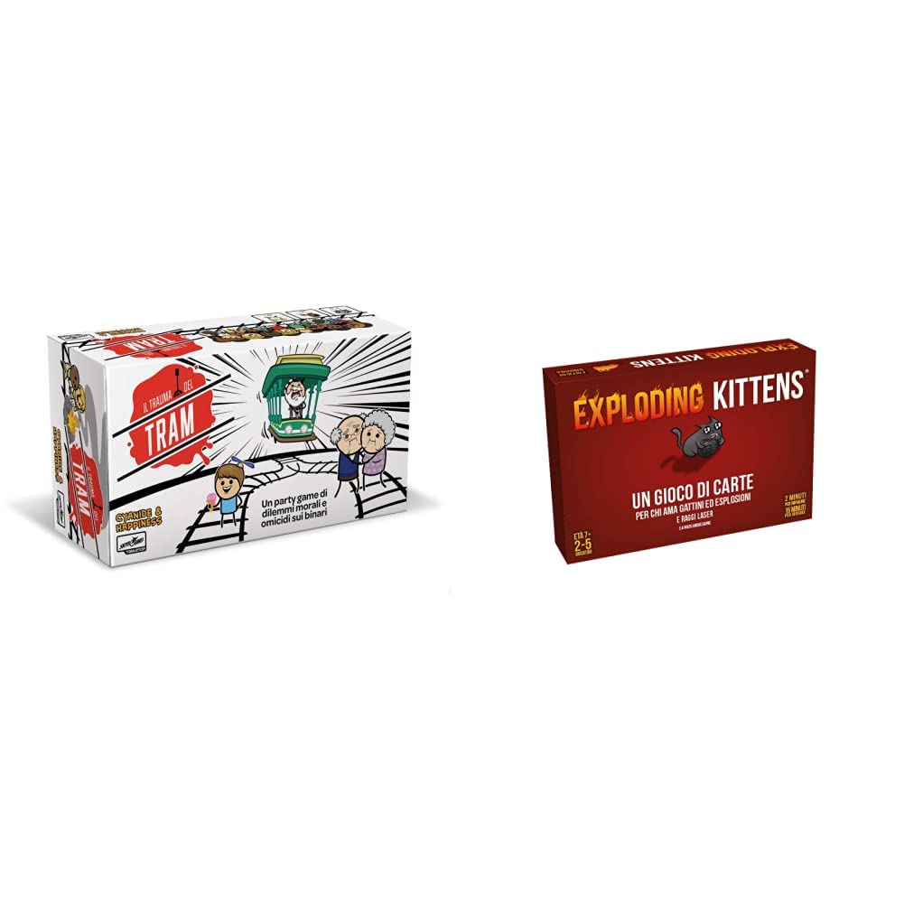 Asmodee Il Trauma del Tram Gioco da Tavolo Edizione in Italiano & Exploding Kittens, Gioco di Carte, Edizione in Italiano, 8540