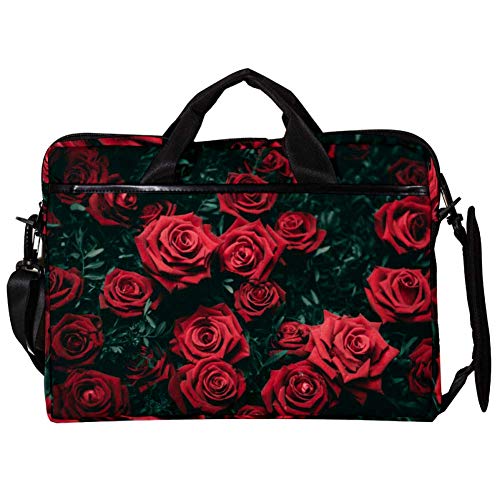 Funda bandolera para portátil 14-15.4" acolchada contra impactos con estampado de rosas
