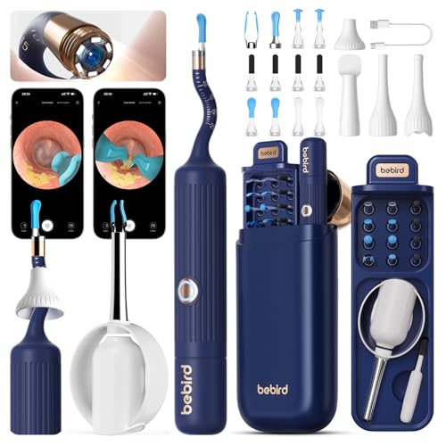 Bebird Pro Ear Wax Removal Kit 1920P HD Visual Ear Otoscope with Camera & Light Safe Ear Cleaning Tool for Adults & Kids Compatible with iPhone Android iPad Includes 2-Year Warranty