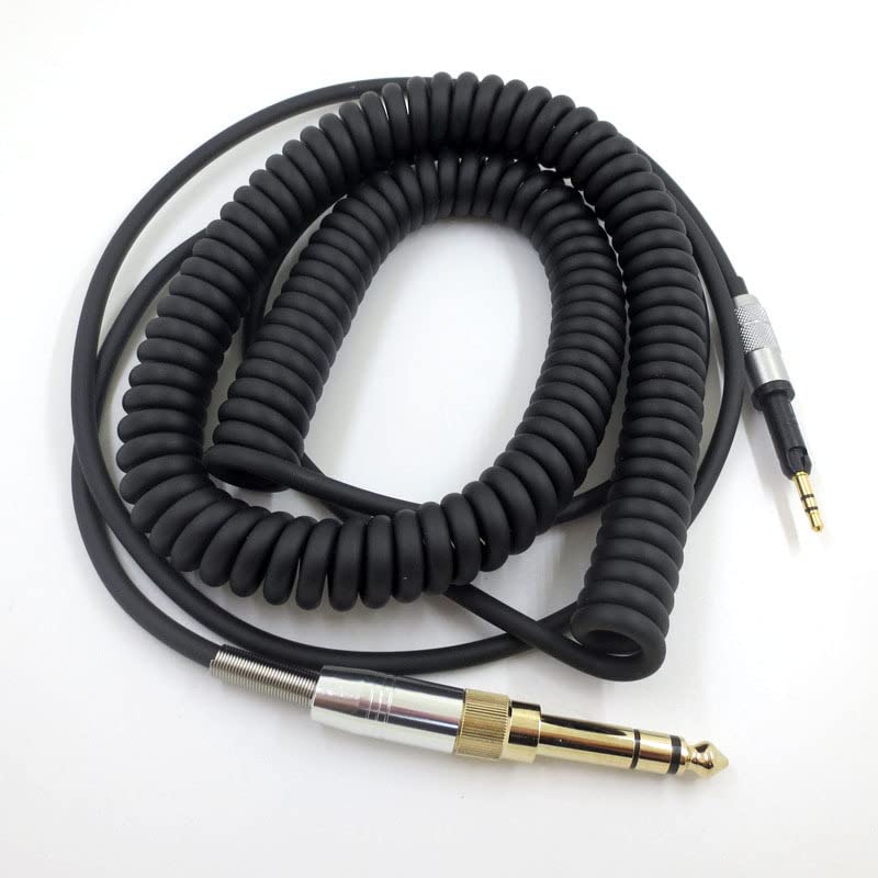Cavo a spirale per cuffie Sennheiser HD6 MIX HD7 DJ HD8 DJ HD515 HD518 HD558 HD598 HD549 HD569 HD579 HD595 HD599, cavo audio sostitutivo con adattatore da 6,35 mm, estensione fino a 5 m