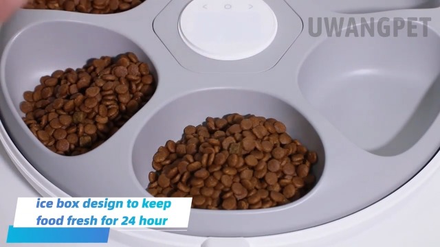 Wireless Automatic Cat Feeder with 4 Ice Packs,6-Compartment Feeding Tray,Rechargeable High-Capacity Battery Timer Cat Feeder,for Cats and Small Dogs - Black - image 8